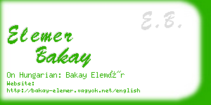 elemer bakay business card